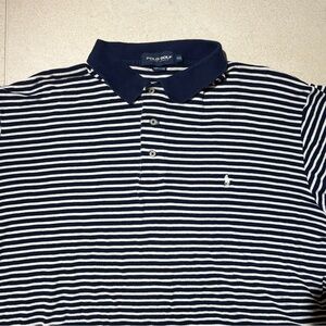 Vintage Ralph Lauren Polo Golf Knit Polo Stripped Shirt Navy Men’s XXL